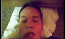 Cumming on that white face 004