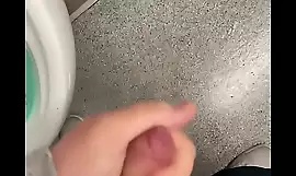 Cruising in the public toilets with cumshot