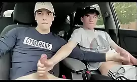 hot twink boys masturbate in car