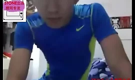 Young Chinese Athlete Jerks Off In Suit
