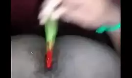 Indian accompanying small fry making out his ass with stick and bleeding